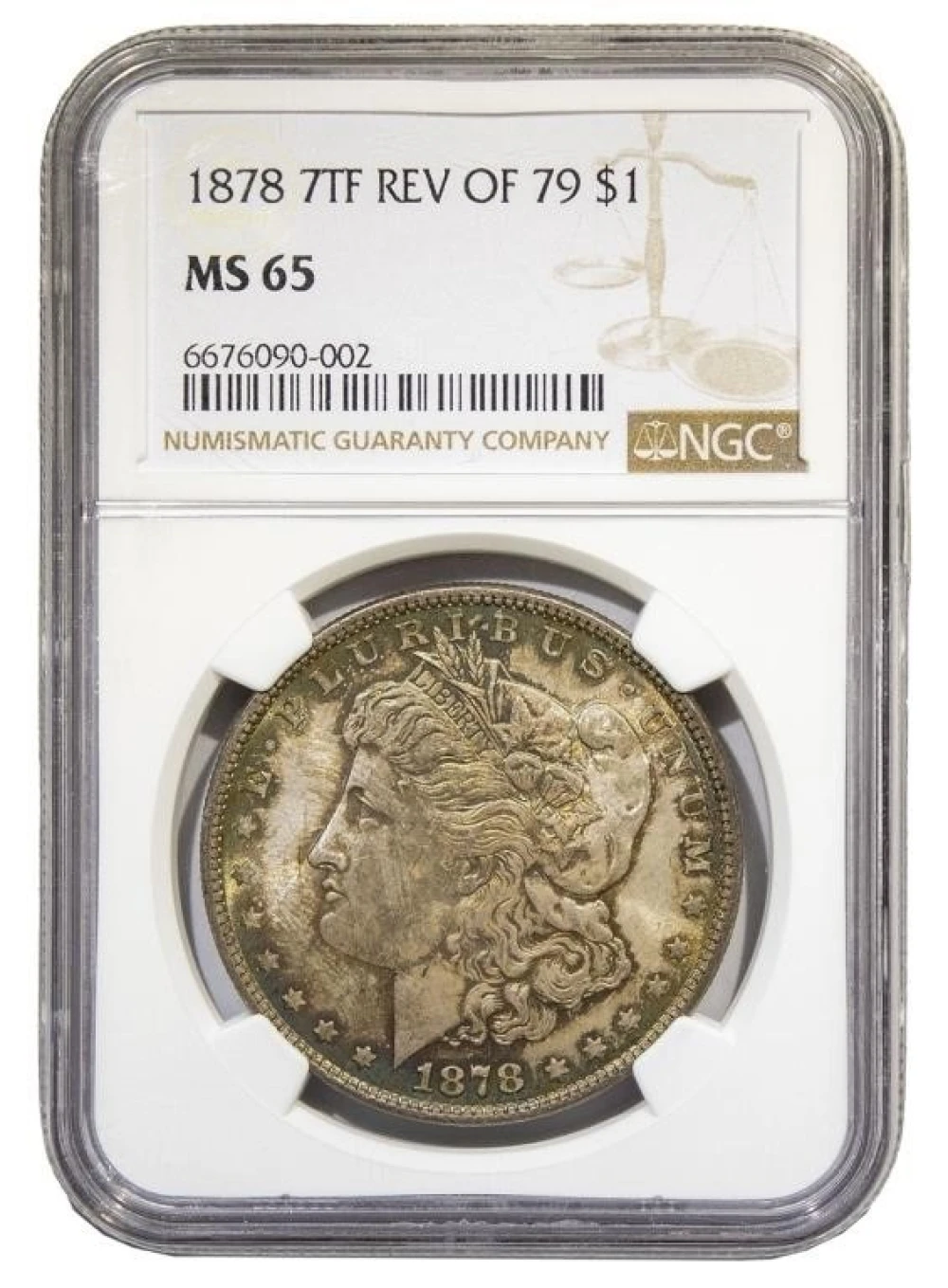 NGC MS-65 1878 Rev of 79 7TF Morgan $1