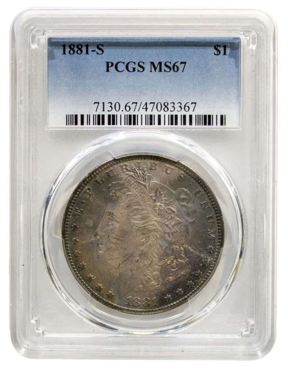 PCGS MS-67 Toned 1881-S Morgan $1