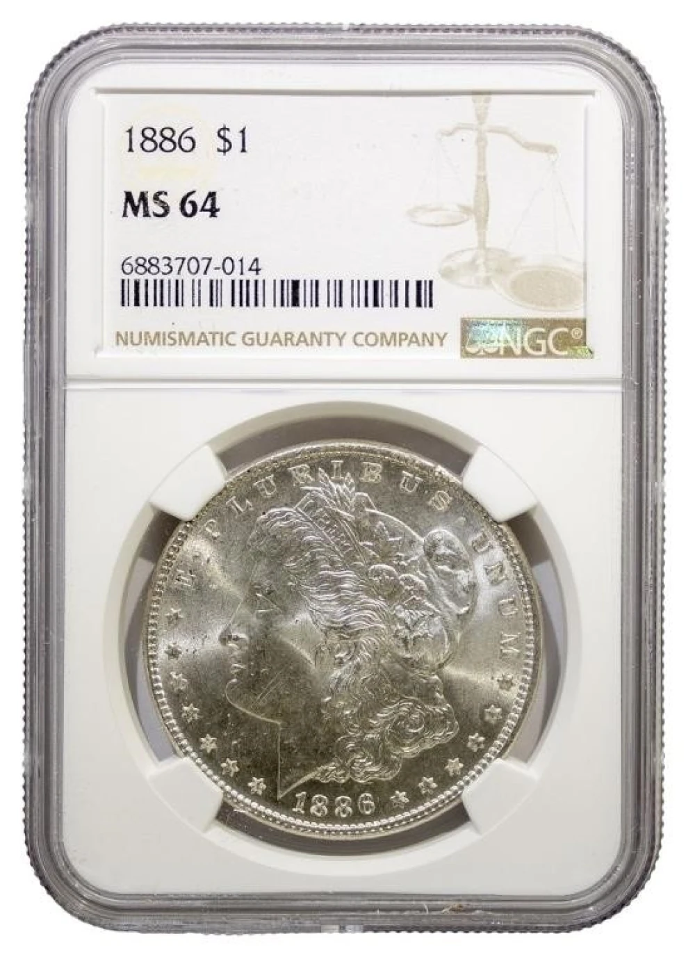 NGC MS-64 1886 Morgan Dollar