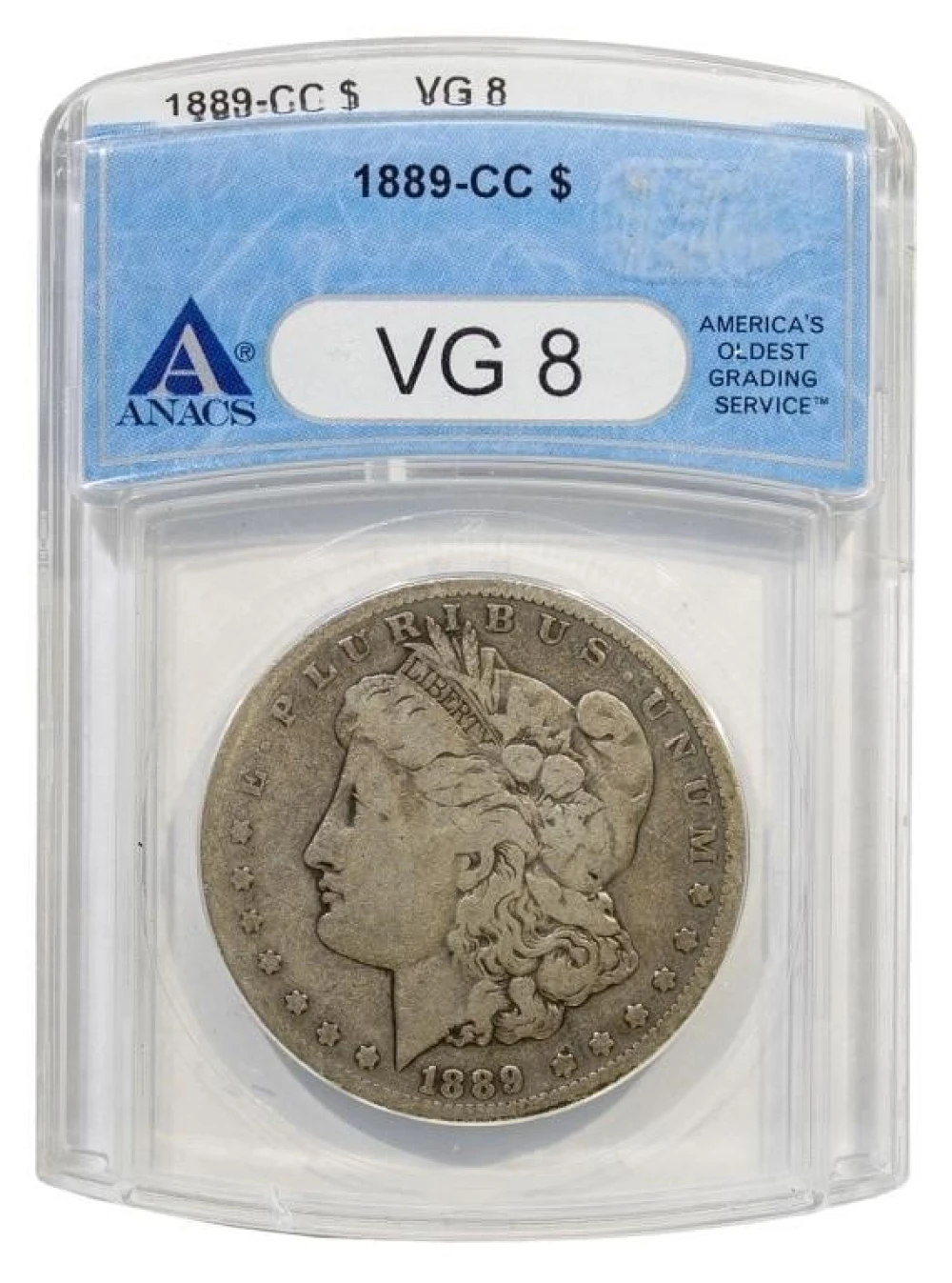 ANACS VG-8 1889-CC Morgan Dollar