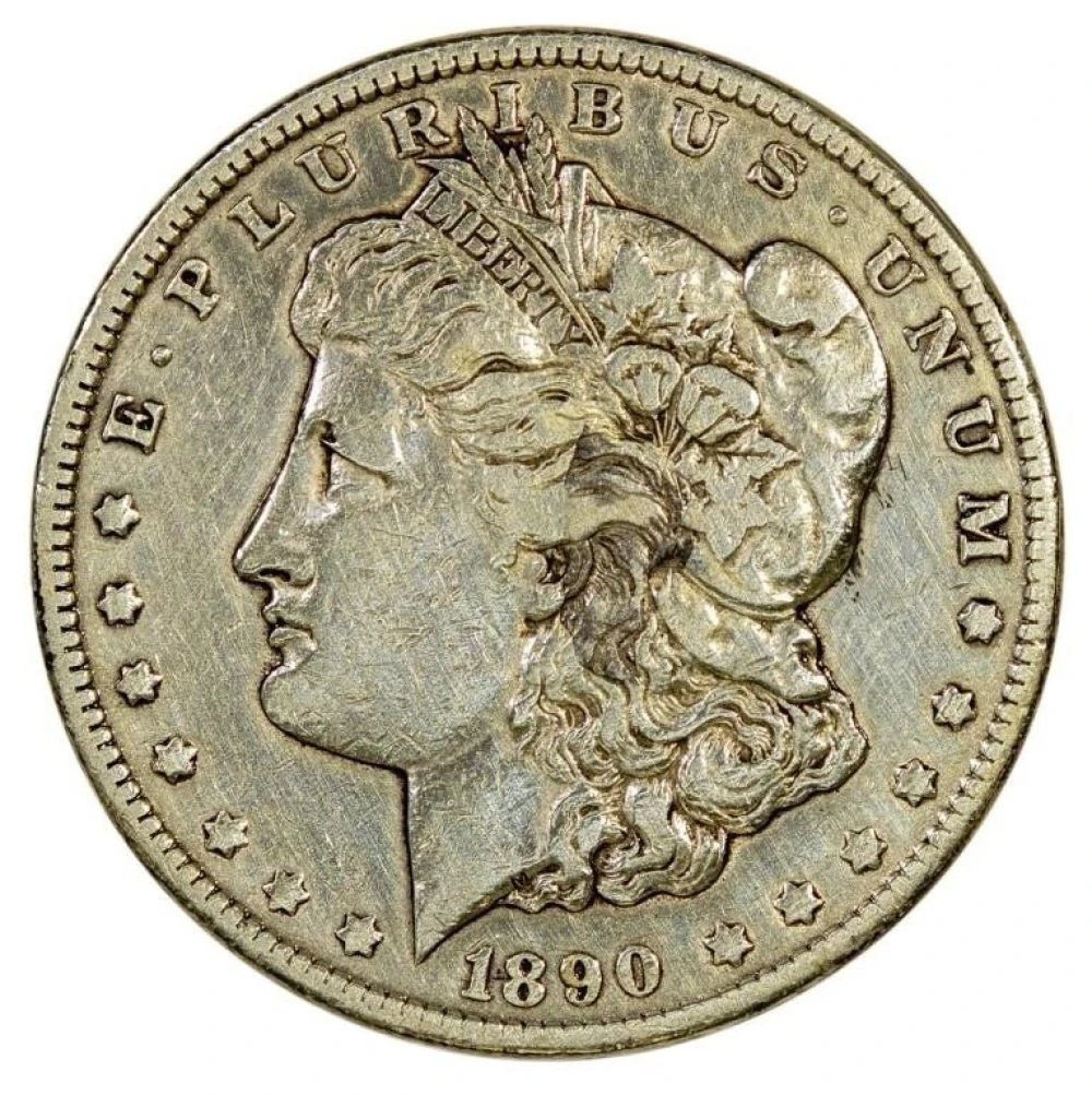 VF Details 1890-CC Morgan Dollar