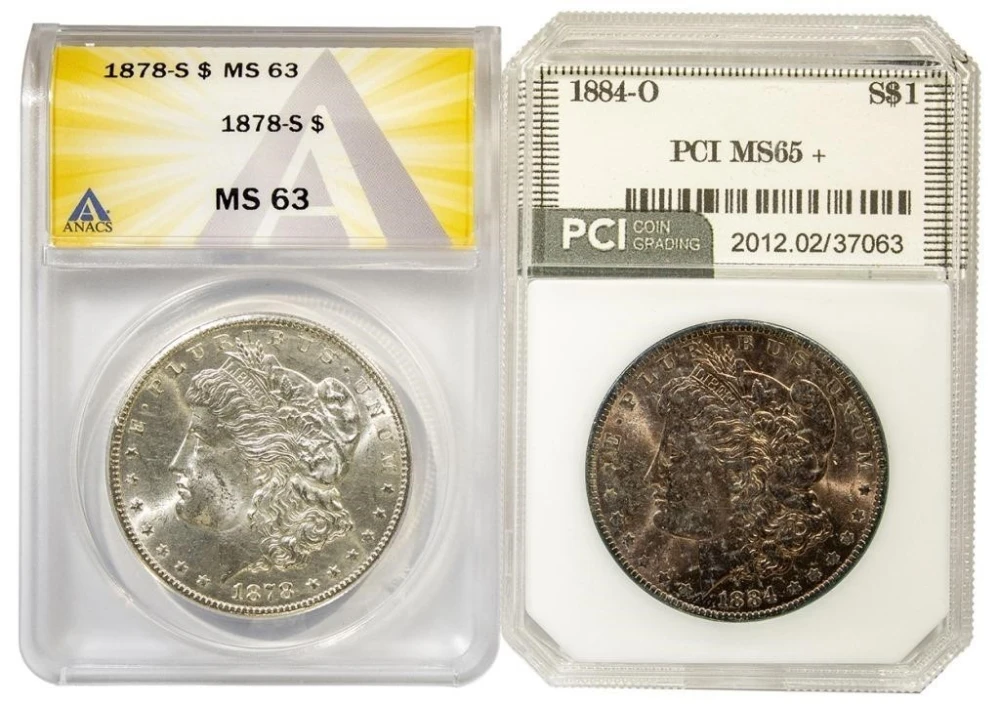 Certified Pair of UNC Morgan Dollars