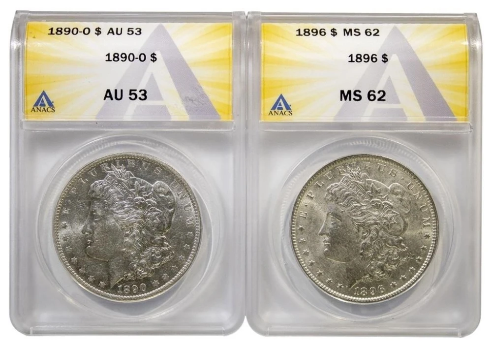 ANACS-Certified Morgan Dollar Duo