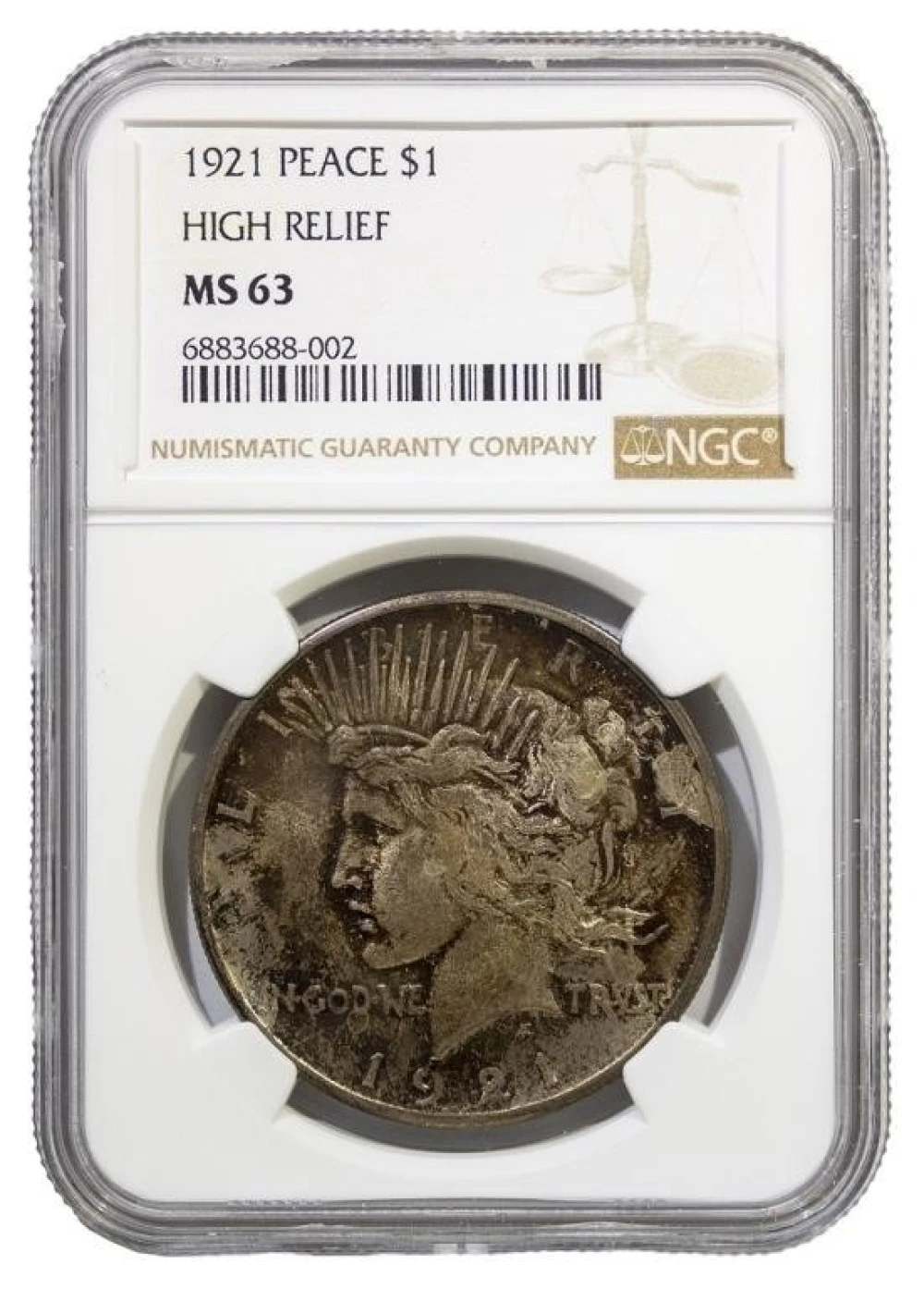 NGC MS-63 1921 Peace Dollar