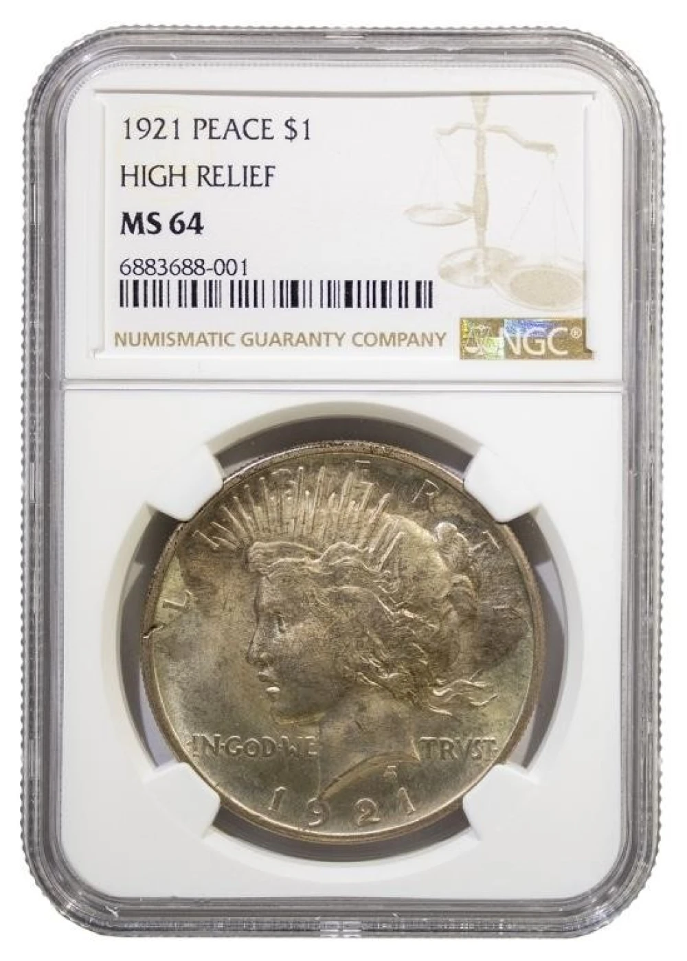 NGC MS-64 1921 Peace Dollar