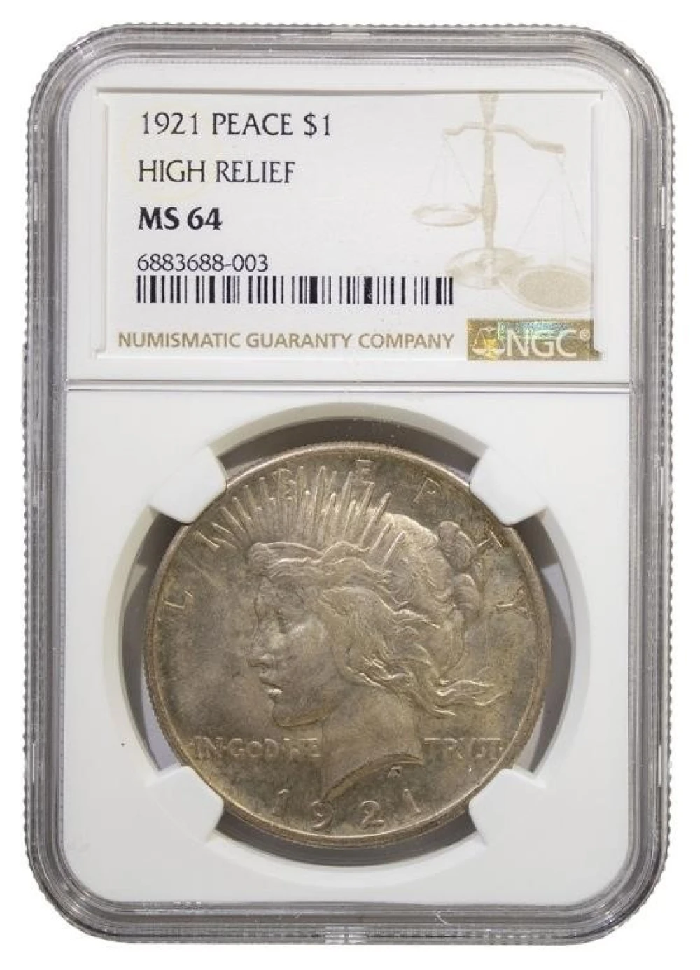 NGC MS-64 1921 Peace Dollar