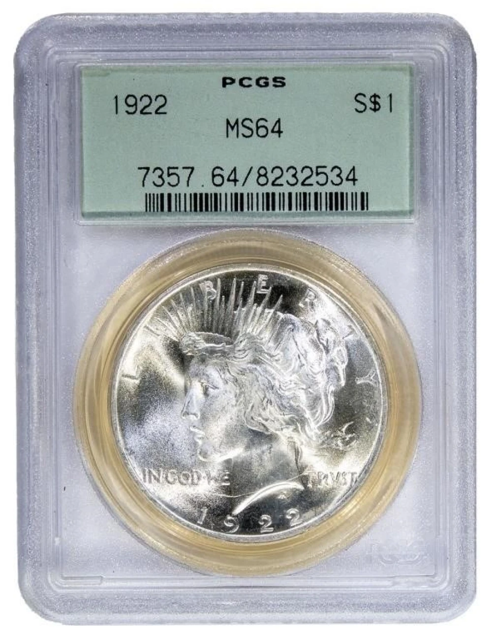 PCGS MS-64 1922 Peace $1