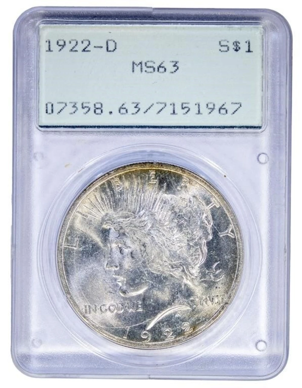 PCGS MS-63 1922-D Peace Dollar