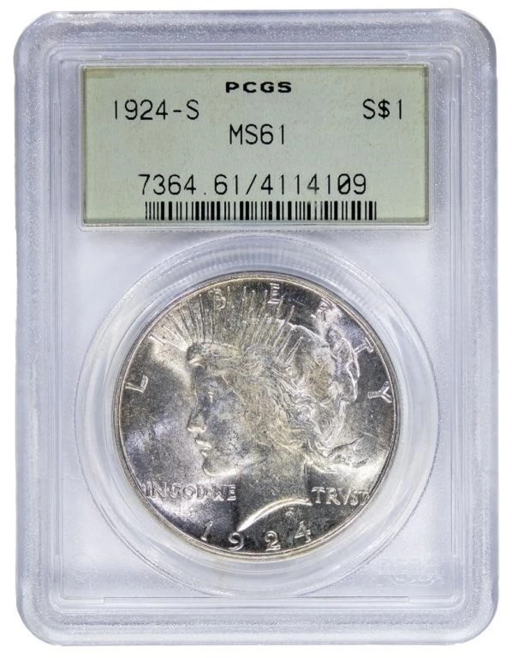 PCGS MS-61 1924-S Peace Dollar