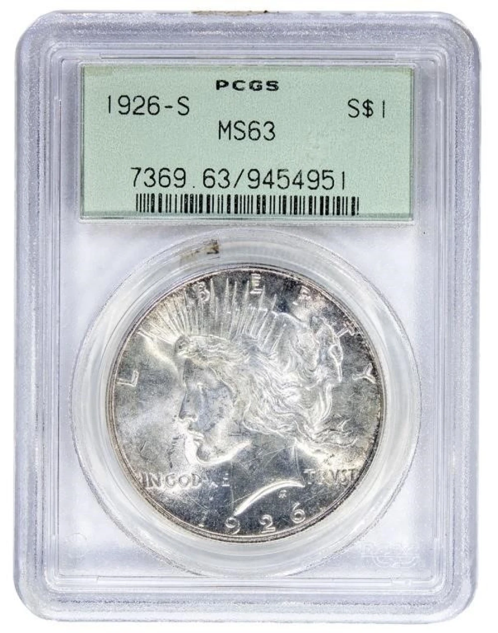 PCGS MS-63 1926-S Peace Dollar