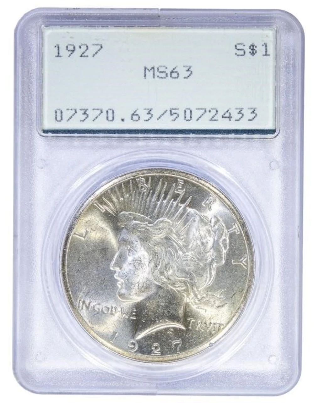 PCGS MS-63 1927 Peace $1