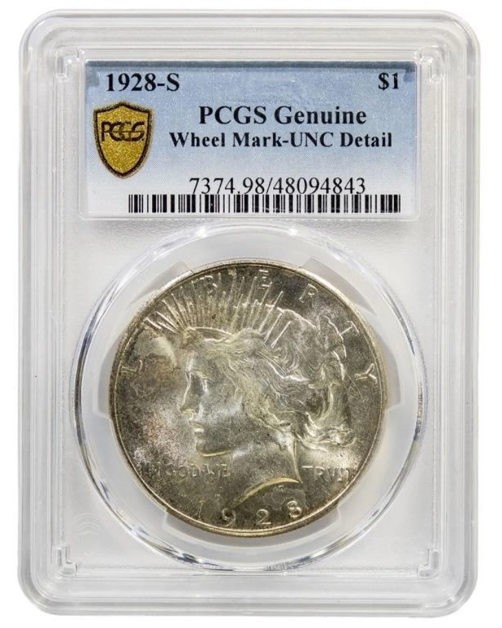 PCGS UNC Details 1928-S Peace Dollar