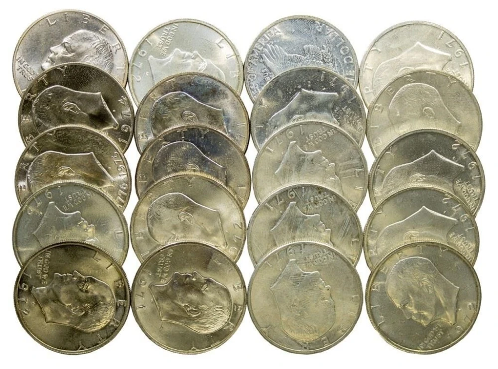 Mixed Date Roll of Silver BU Ike's
