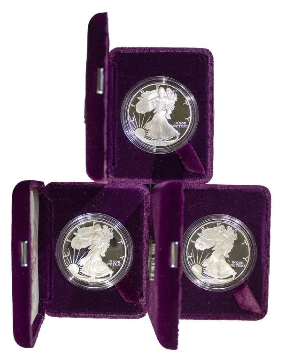 3pcs 1992 Proof Silver Eagles