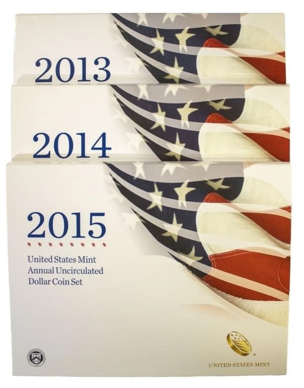 Trio of Annual UNC Dollar Coin Sets