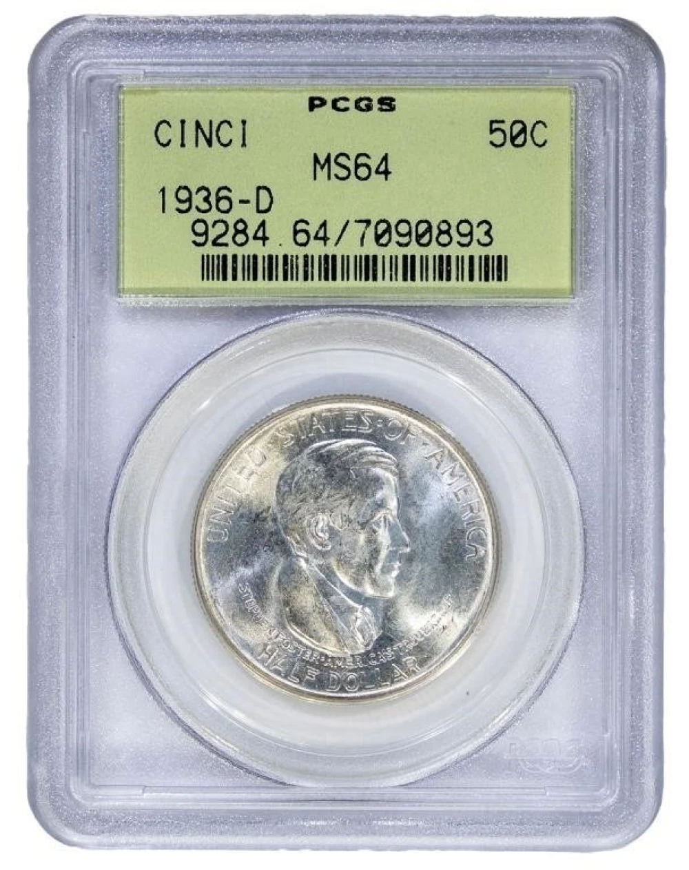 PCGS MS-64 1936-D Cincinnati Half Dollar