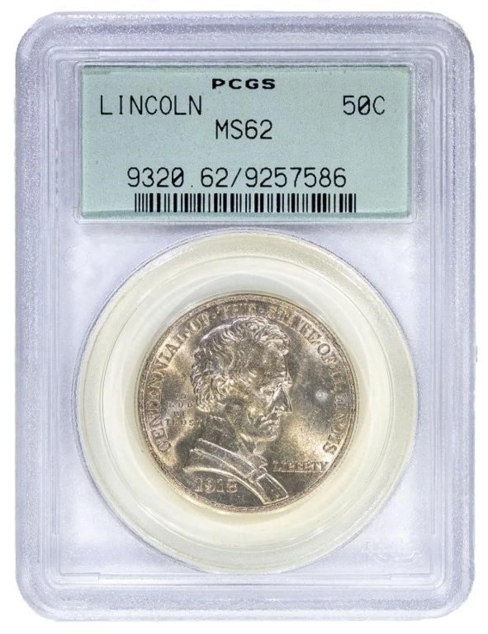 PCGS MS-62 1918 Lincoln-Illinois Half Dollar