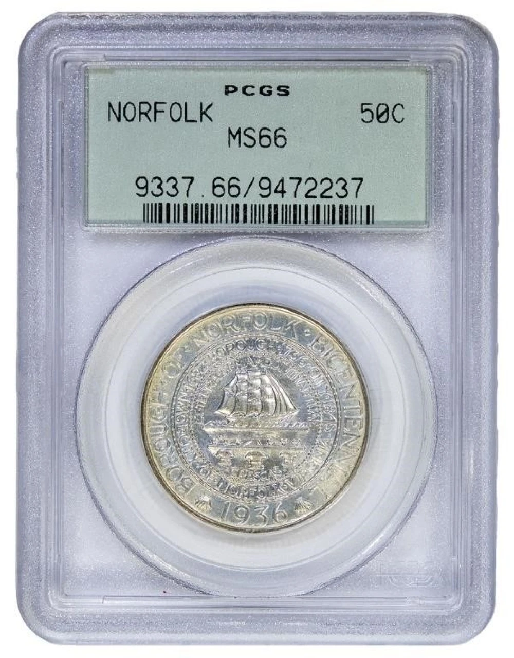 PCGS MS-66 1936 Norfolk Half Dollar