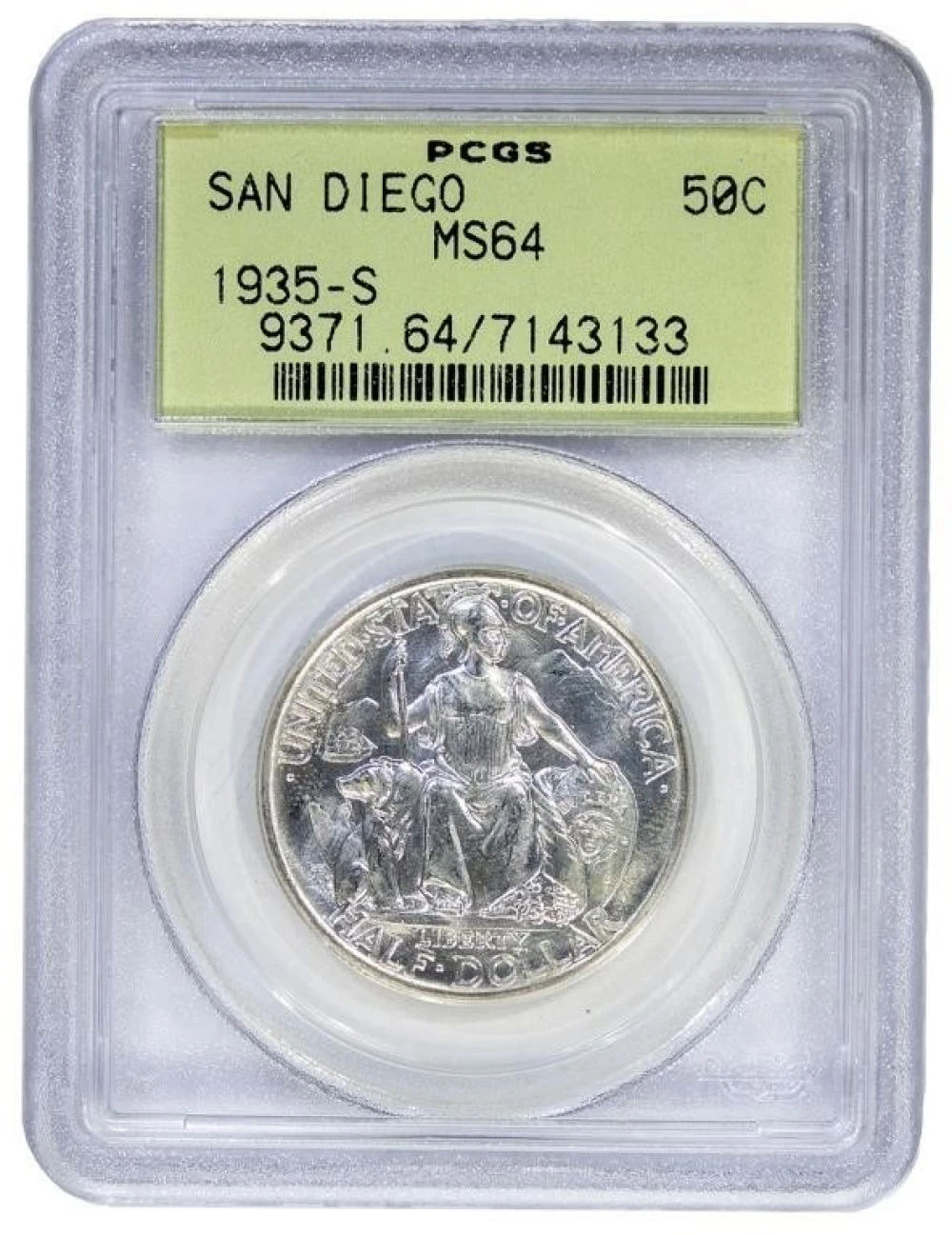 PCGS MS-64 1935-S San Diego Half Dollar