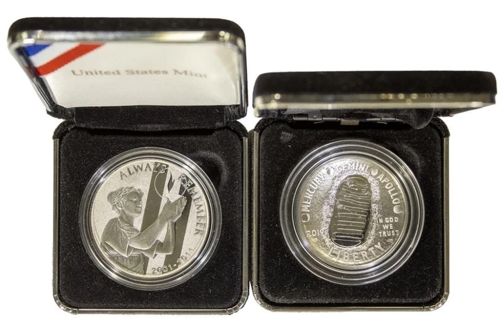 9/11 and Apollo 11 Silver Proof Commems