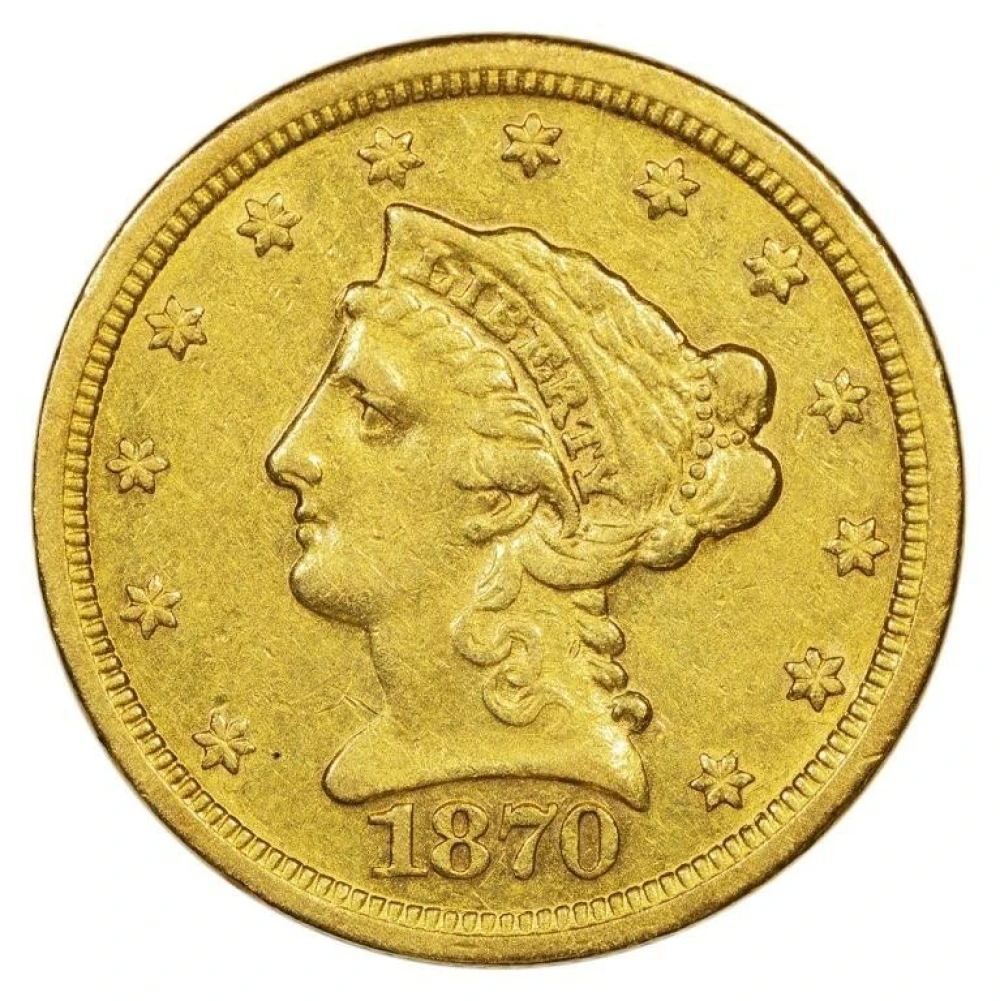 EF-45 1870-S Gold $2.50 Liberty