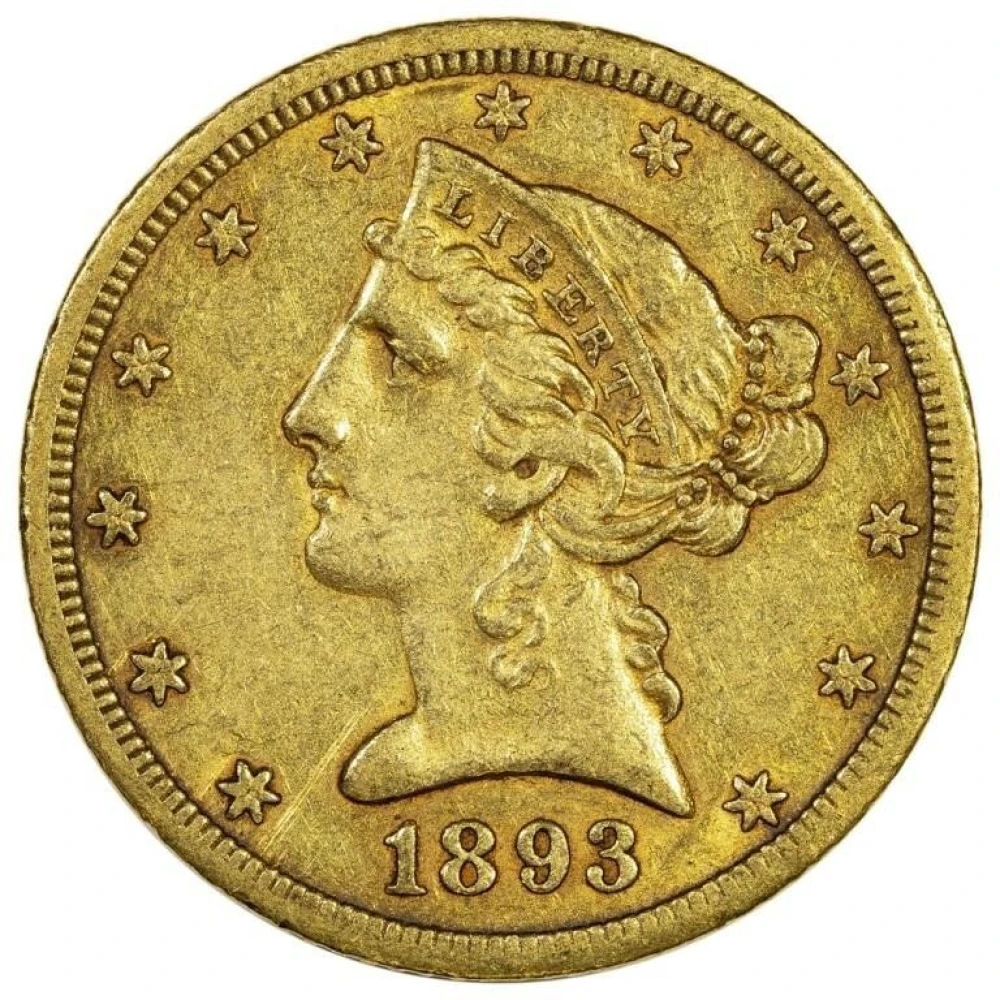 EF-45 1893-CC Gold $5