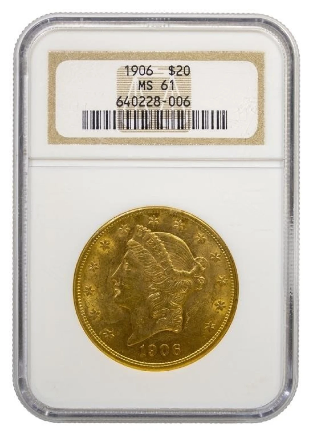 NGC MS-61 1906 Gold $20 Liberty