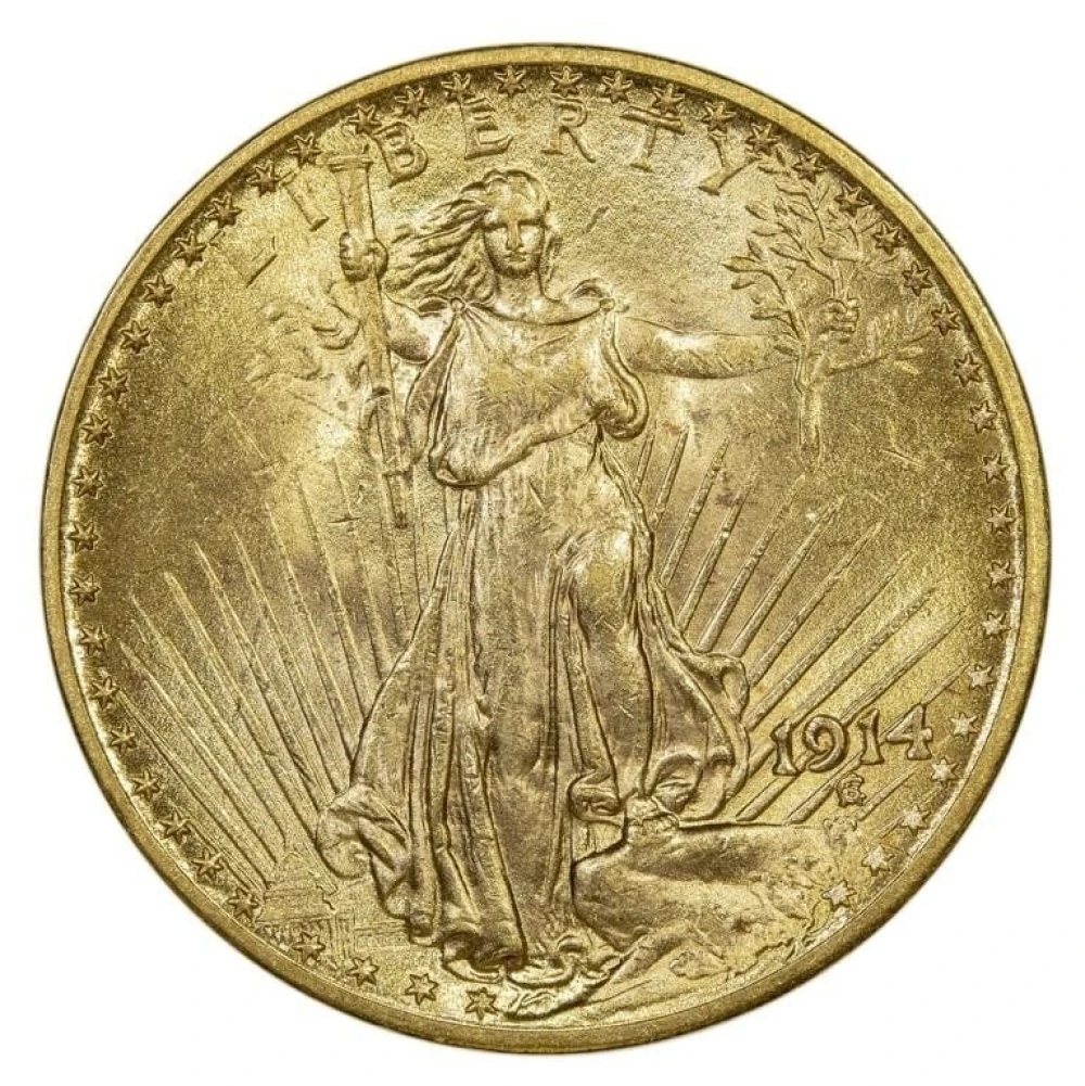 MS-60 1914 Gold $20 St. Gaudens