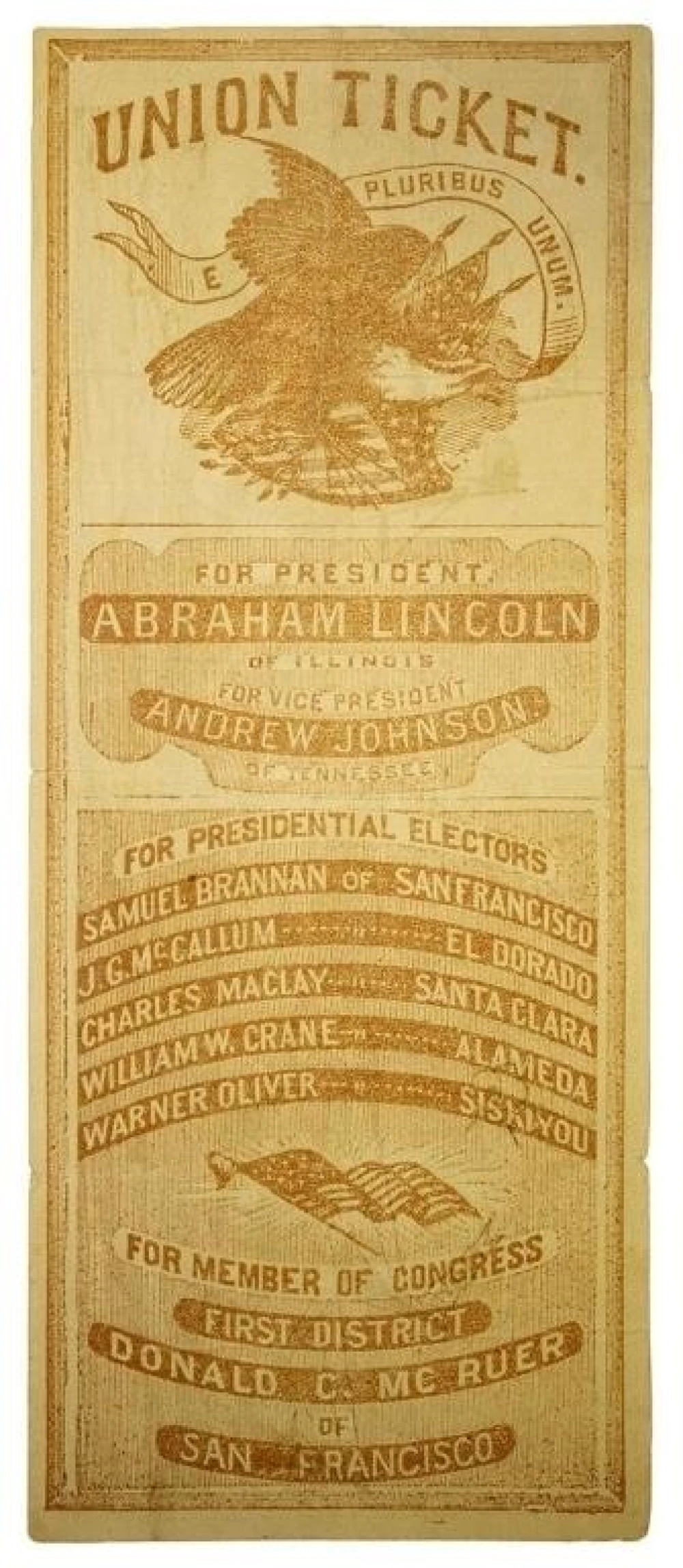 1864 Union Ticket Hand Bill