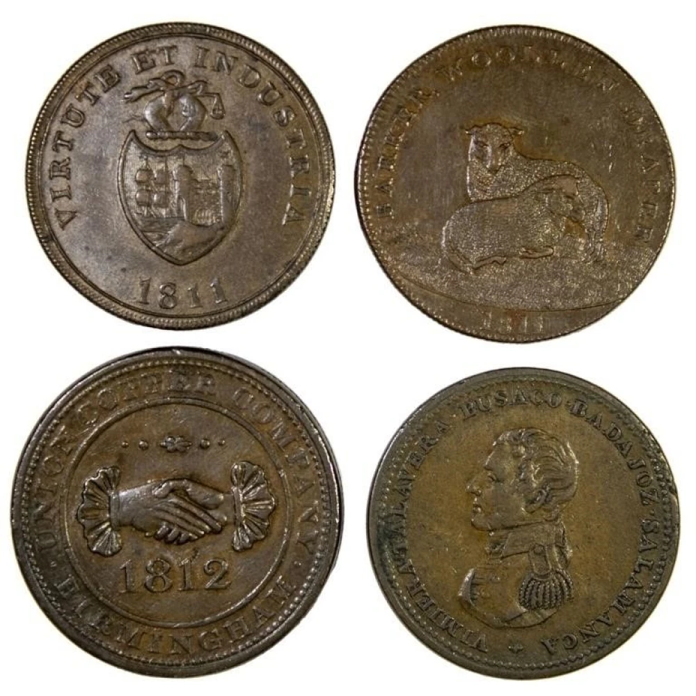 Great Britain. Four VF to EF 19th-Century Pennies