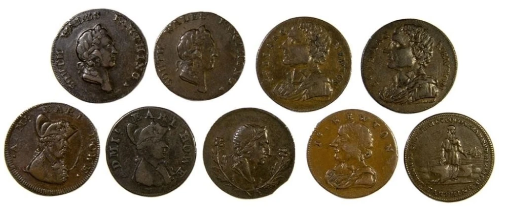 Conder Tokens. Selection of Farthing Tokens