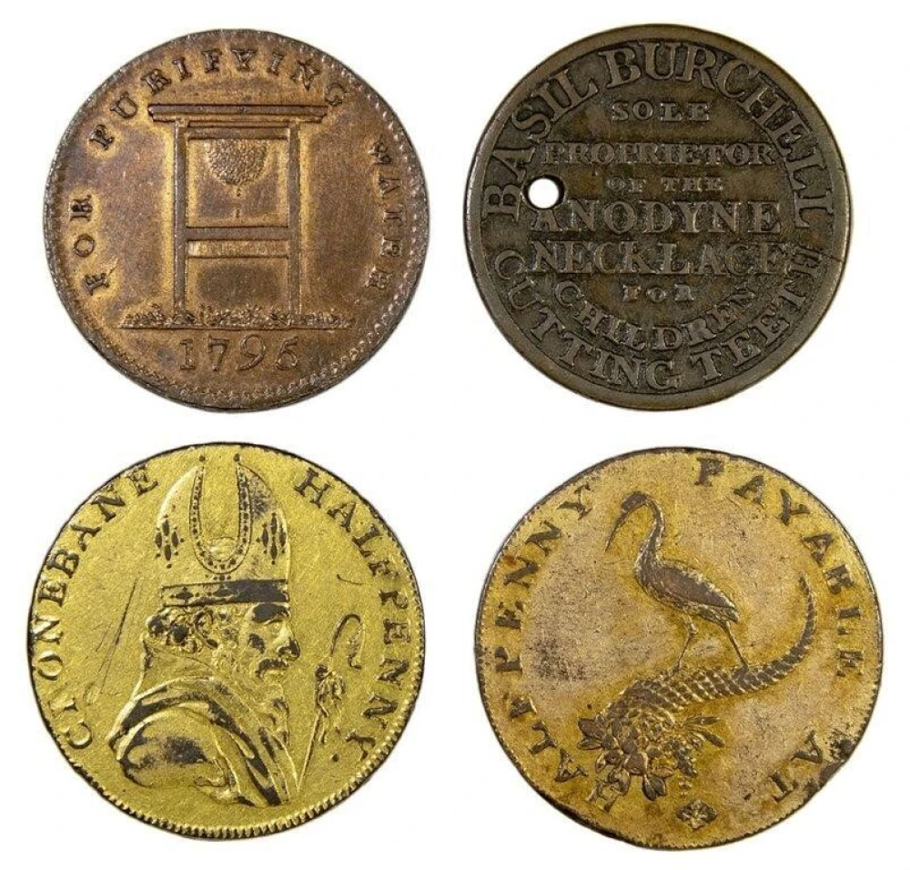 Conder Tokens. Four Piece Whatnots Coppers