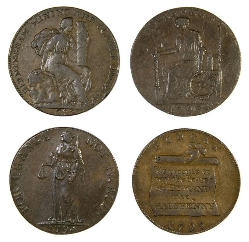 Conder Tokens. Four Portraits of Britannia