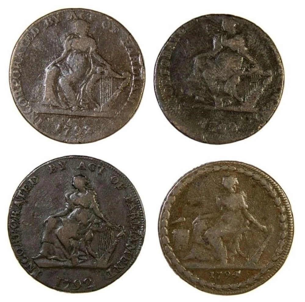 Conder Tokens. Ireland. Four C K & C Coppers