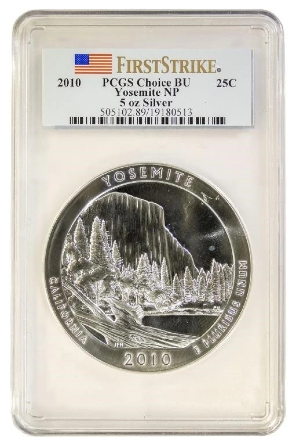 PCGS Choice BU 2010 Yosemite 5 Ounce Silver