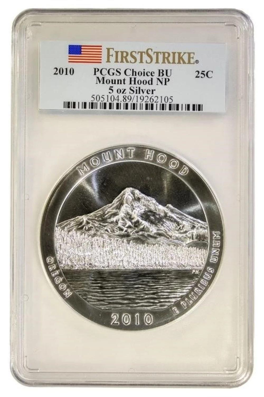 PCGS Choice BU 2010 Mount Hood 5 Ounce Silver