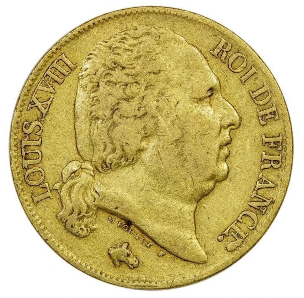 France. VF-25 1817-Q Gold 20 Francs
