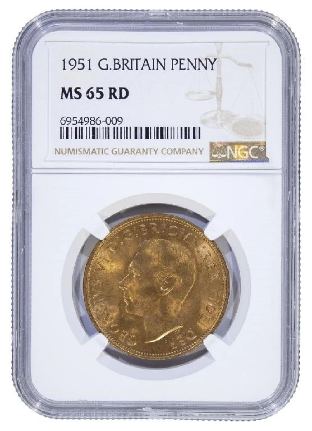 Great Britain. NGC MS-65 RD 1951 Penny