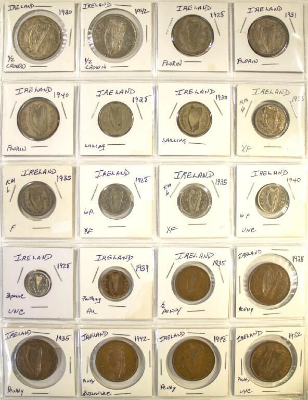 Ireland. 20 Pieces Mixed Denominations