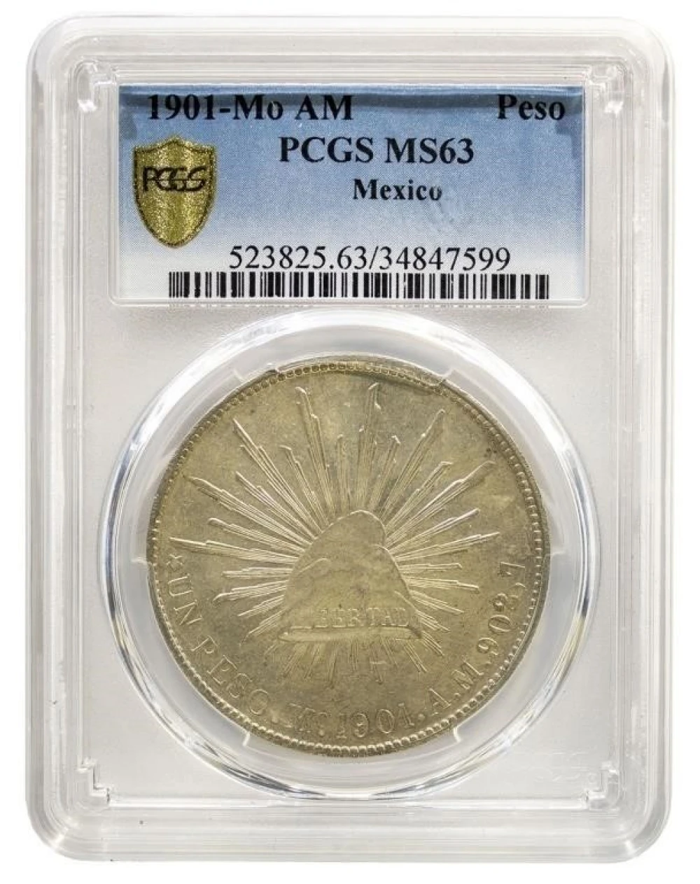 Mexico. PCGS MS-63 1901-AM Silver Peso