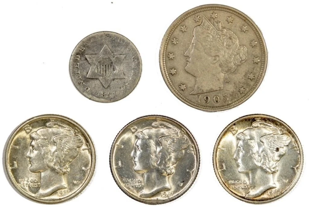 5 Coin U.S.Type Lot