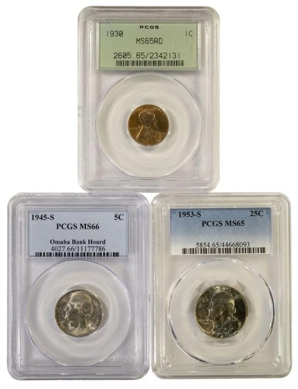 Certified PCGS Gem Separate Denomination Trio