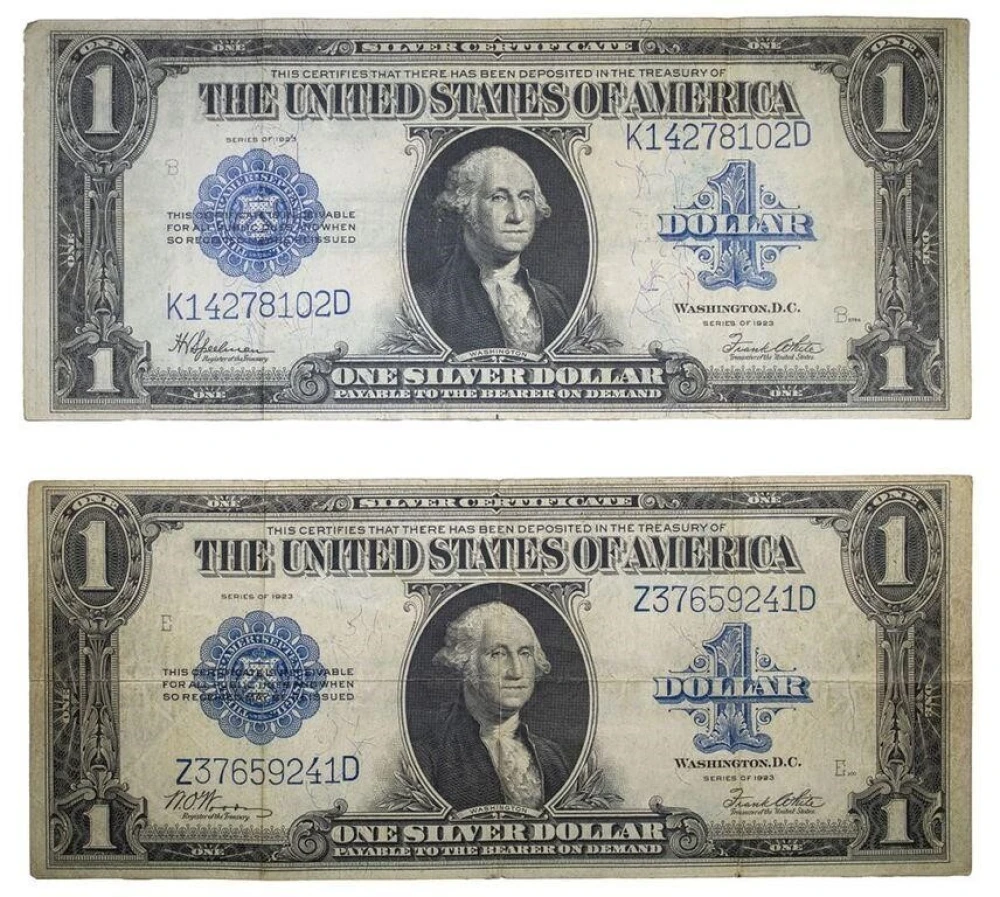 Pair of VF Series 1923 $1 Silver Certificates
