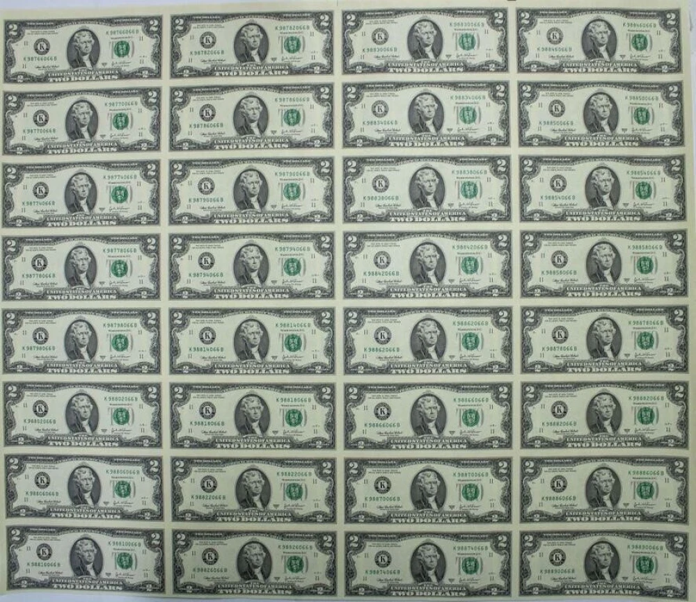 32 Note 2003-A $2 Uncut Sheet
