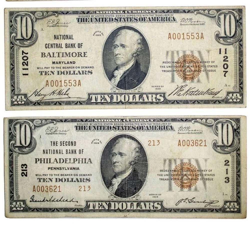 Baltimore and Philadelphia Series 1929 $10 Notes