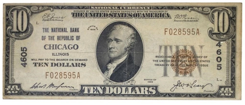 Illinois. Chicago. VF Series 1929 $10 Note