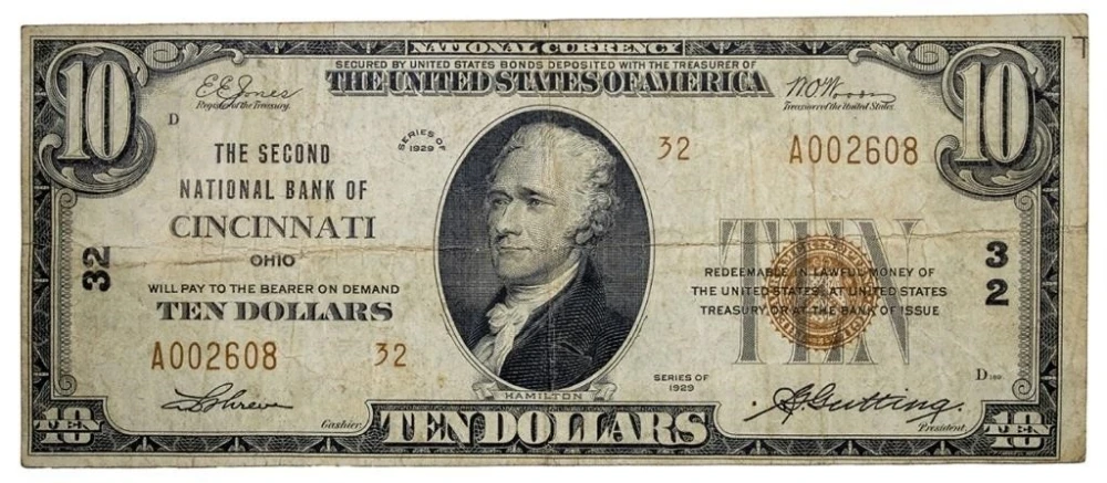 Ohio. Cincinnati. VF Series 1929 $10