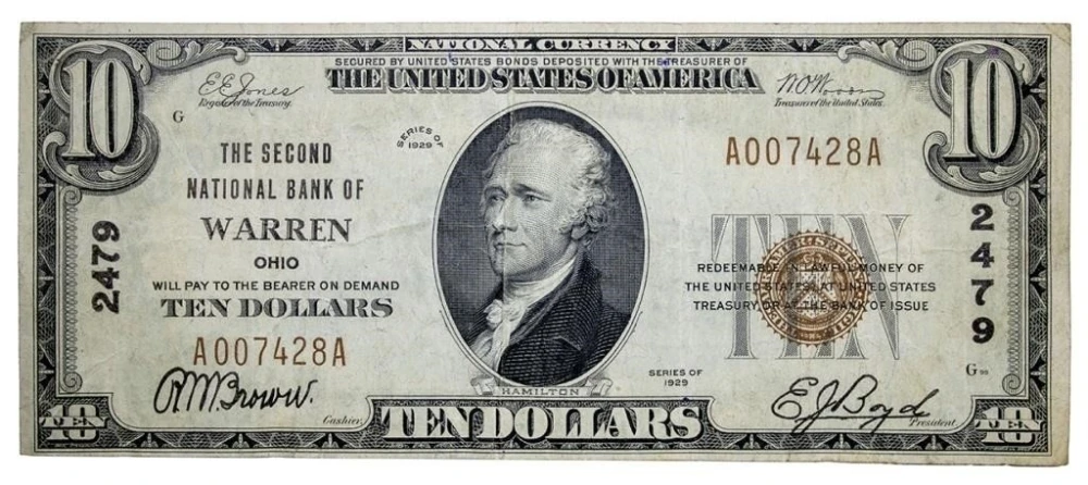 Ohio. Warren. Choice VF Series 1929 $10