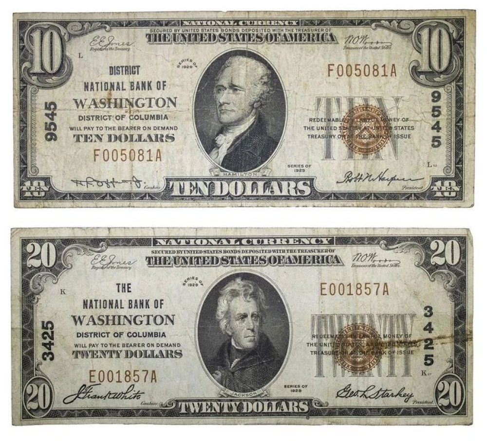 D.C. Pair of National Currency Denominations