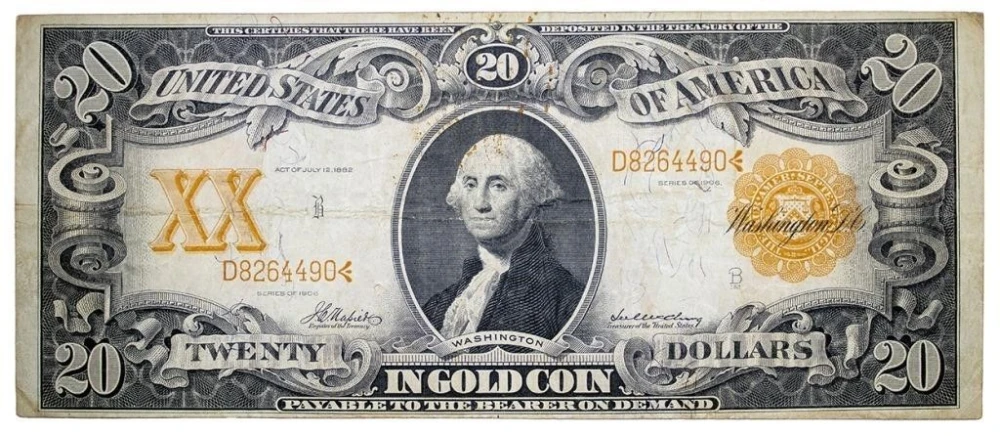 VF Series 1906 $20 Gold Coin Note